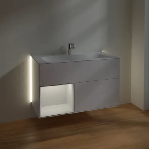 Bild von VILLEROY BOCH Finion Waschbeckenunterschrank, mit Beleuchtung, 2 Auszüge, 996 x 591 x 498 mm, White Matt Lacquer / White Matt Lacquer #G030MTMT