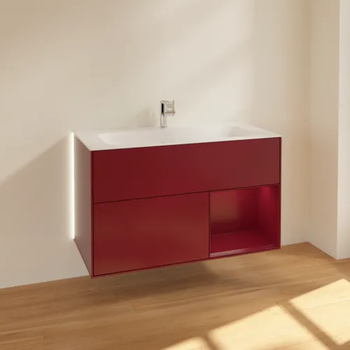Bild von VILLEROY BOCH Finion Waschbeckenunterschrank, mit Beleuchtung, 2 Auszüge, 996 x 591 x 498 mm, Peony Matt Lacquer / Peony Matt Lacquer #G040HBHB