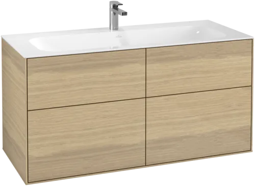 Picture of VILLEROY BOCH Finion Vanity unit, with lighting, 4 pull-out compartments, 1196 x 591 x 498 mm, Oak Veneer #G05000PC