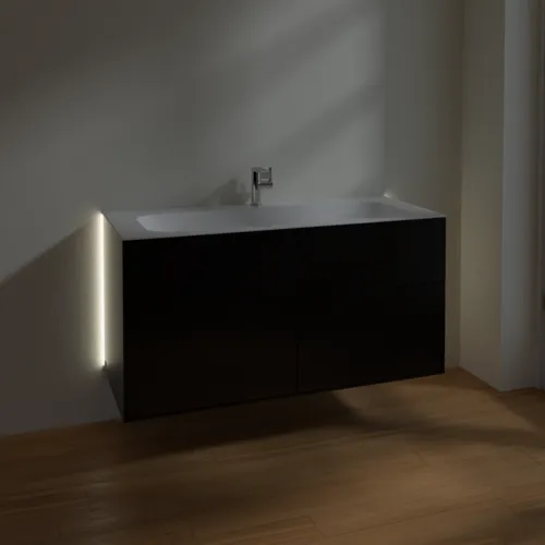 VILLEROY BOCH Finion Waschbeckenunterschrank, mit Beleuchtung, 4 Auszüge, 1196 x 591 x 498 mm, Black Matt Lacquer #G05000PD, Bild 3
