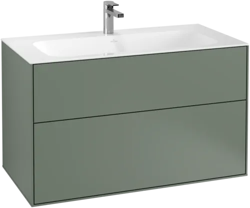 Picture of VILLEROY BOCH Finion Vanity unit, with lighting, 2 pull-out compartments, 996 x 591 x 498 mm, Olive Matt Lacquer #G02000GM