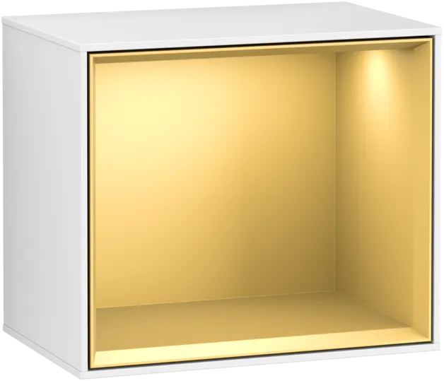 Picture of VILLEROY BOCH Finion Shelf module, 418 x 356 x 270 mm, Glossy White Lacquer / Gold Matt Lacquer #FD10HFGF