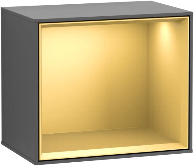 Picture of VILLEROY BOCH Finion Shelf module, 418 x 356 x 270 mm, Anthracite Matt Lacquer / Gold Matt Lacquer #FD10HFGK
