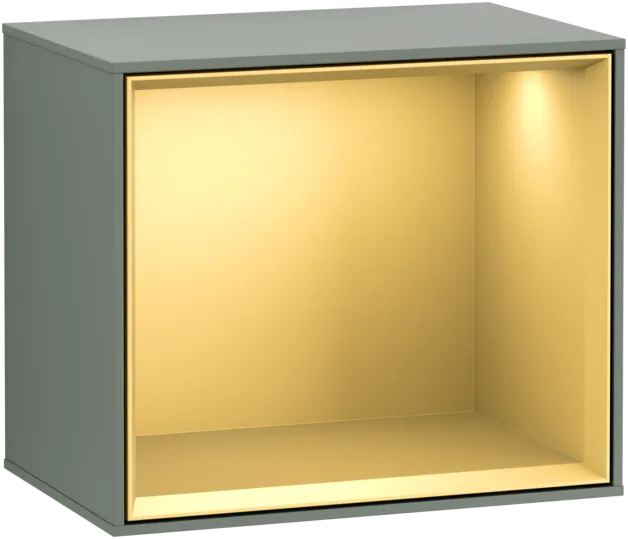 Picture of VILLEROY BOCH Finion Shelf module, 418 x 356 x 270 mm, Olive Matt Lacquer / Gold Matt Lacquer #FD10HFGM