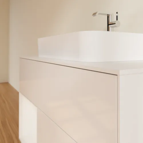 Bild von VILLEROY BOCH Finion Waschbeckenunterschrank, mit Beleuchtung, 2 Auszüge, 1000 x 603 x 501 mm, Glossy White Lacquer / Glossy White Lacquer / Glass White Matt #G361GFGF