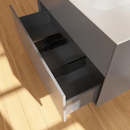 Bild von VILLEROY BOCH Finion Waschbeckenunterschrank, mit Beleuchtung, 2 Auszüge, 1000 x 603 x 501 mm, Anthracite Matt Lacquer / Glass White Matt #G35100GK