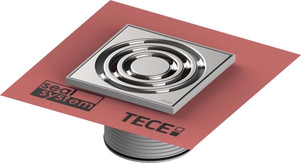 TECE TECEdrainpoint S Rostrahmen Kunststoff, 150 mm, inkl. Designrost, mit werkseitig angebrachter Seal System Dichtmanschette #3660021