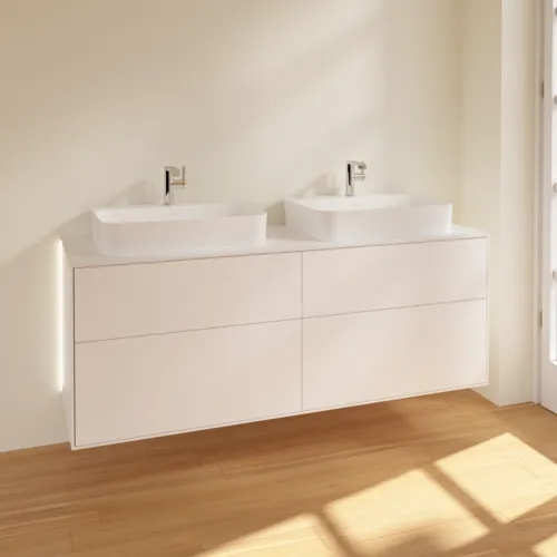 Bild von VILLEROY BOCH Finion Waschbeckenunterschrank, mit Beleuchtung, 4 Auszüge, 1600 x 603 x 501 mm, White Matt Lacquer / Glass White Matt #G43100MT