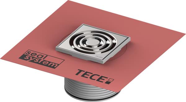 TECE TECEdrainpoint S Rostrahmen Kunststoff, 100 mm, inkl. Designrost, mit werkseitig angebrachter Seal System Dichtmanschette #3660020