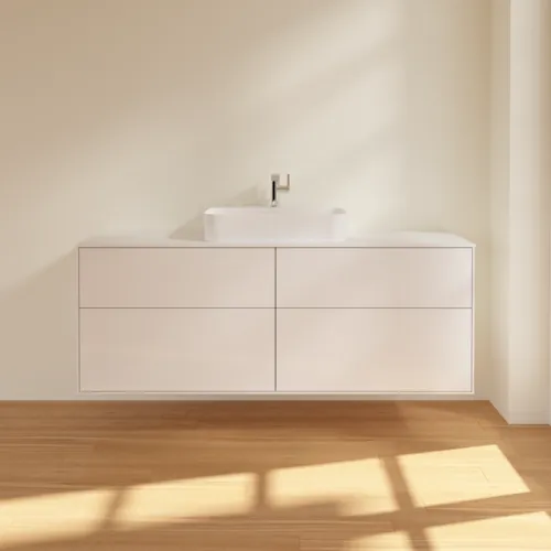 Bild von VILLEROY BOCH Finion Waschbeckenunterschrank, mit Beleuchtung, 4 Auszüge, 1600 x 603 x 501 mm, Glossy White Lacquer / Glass White Matt #G44100GF