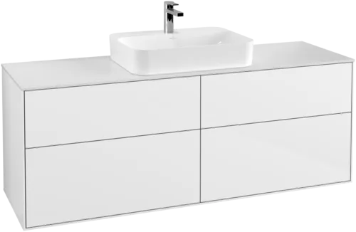 Obrázek VILLEROY BOCH Finion Vanity unit, with lighting, 4 pull-out compartments, 1600 x 603 x 501 mm, Glossy White Lacquer / Glass White Matt #G44100GF