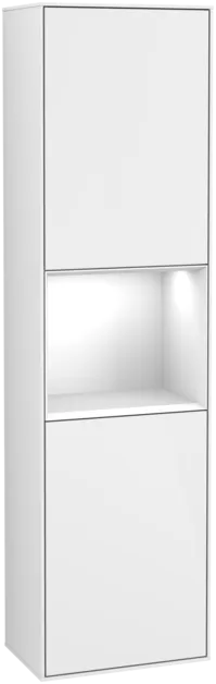 Bild von VILLEROY BOCH Finion Hochschrank, mit Beleuchtung, 2 Türen, 418 x 1516 x 270 mm, Glossy White Lacquer / Glossy White Lacquer #G460GFGF