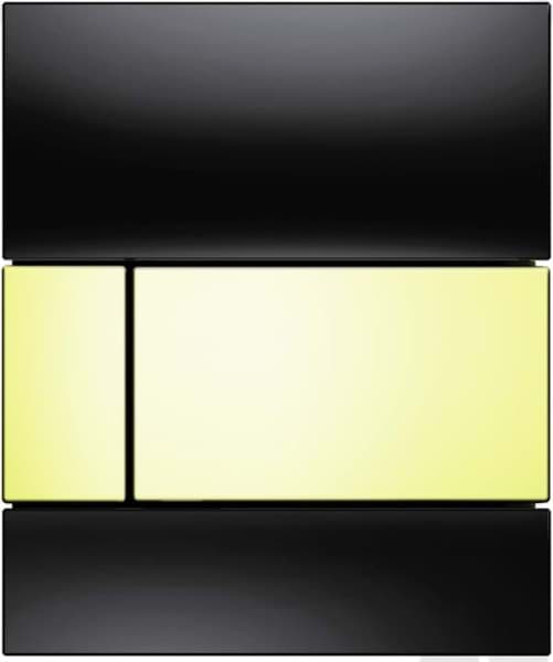 Bild von TECE TECEsquare Urinal-Betätigungsplatte mit Kartusche Glas schwarz Taste Gold 9242808