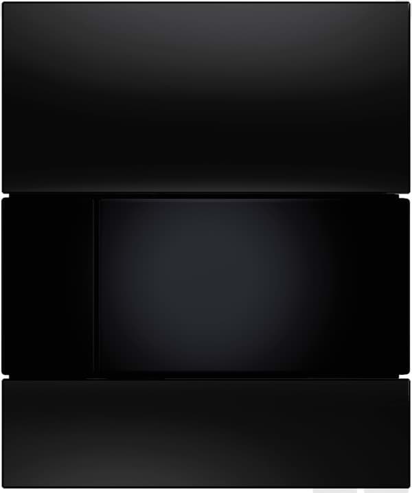 Зображення з  TECE TECEsquare, панель змиву для пісуару з картриджем, чорне скло, чорні клавіші #9242809