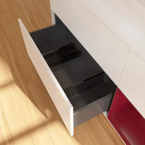VILLEROY BOCH Finion Waschbeckenunterschrank, mit Beleuchtung, 3 Auszüge, 1200 x 603 x 501 mm, White Matt Lacquer / Peony Matt Lacquer / Glass White Matt #G421HBMT, Bild 7