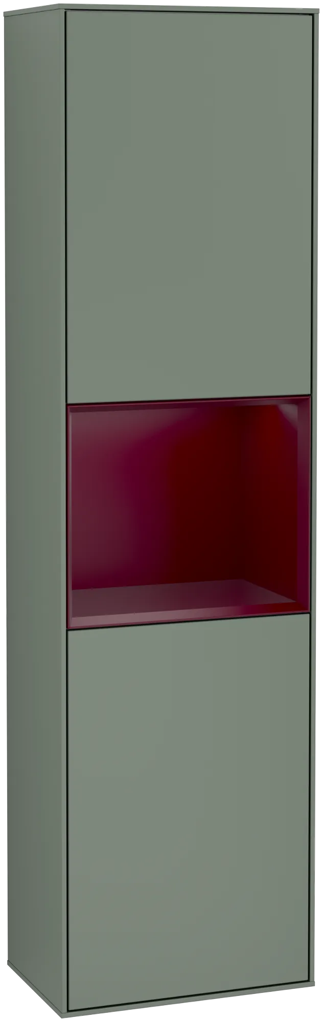Bild von VILLEROY BOCH Finion Hochschrank, mit Beleuchtung, 2 Türen, 418 x 1516 x 270 mm, Olive Matt Lacquer / Peony Matt Lacquer #G470HBGM