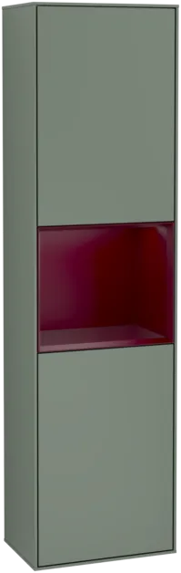 Bild von VILLEROY BOCH Finion Hochschrank, mit Beleuchtung, 2 Türen, 418 x 1516 x 270 mm, Olive Matt Lacquer / Peony Matt Lacquer #G460HBGM