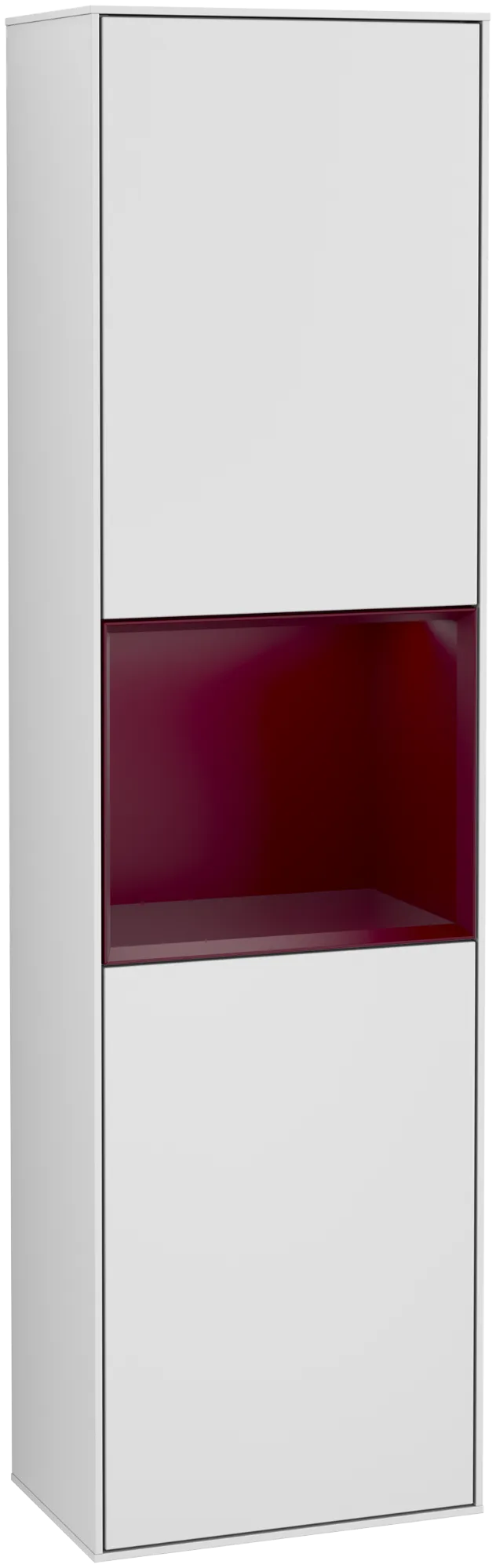 Bild von VILLEROY BOCH Finion Hochschrank, mit Beleuchtung, 2 Türen, 418 x 1516 x 270 mm, White Matt Lacquer / Peony Matt Lacquer #G470HBMT