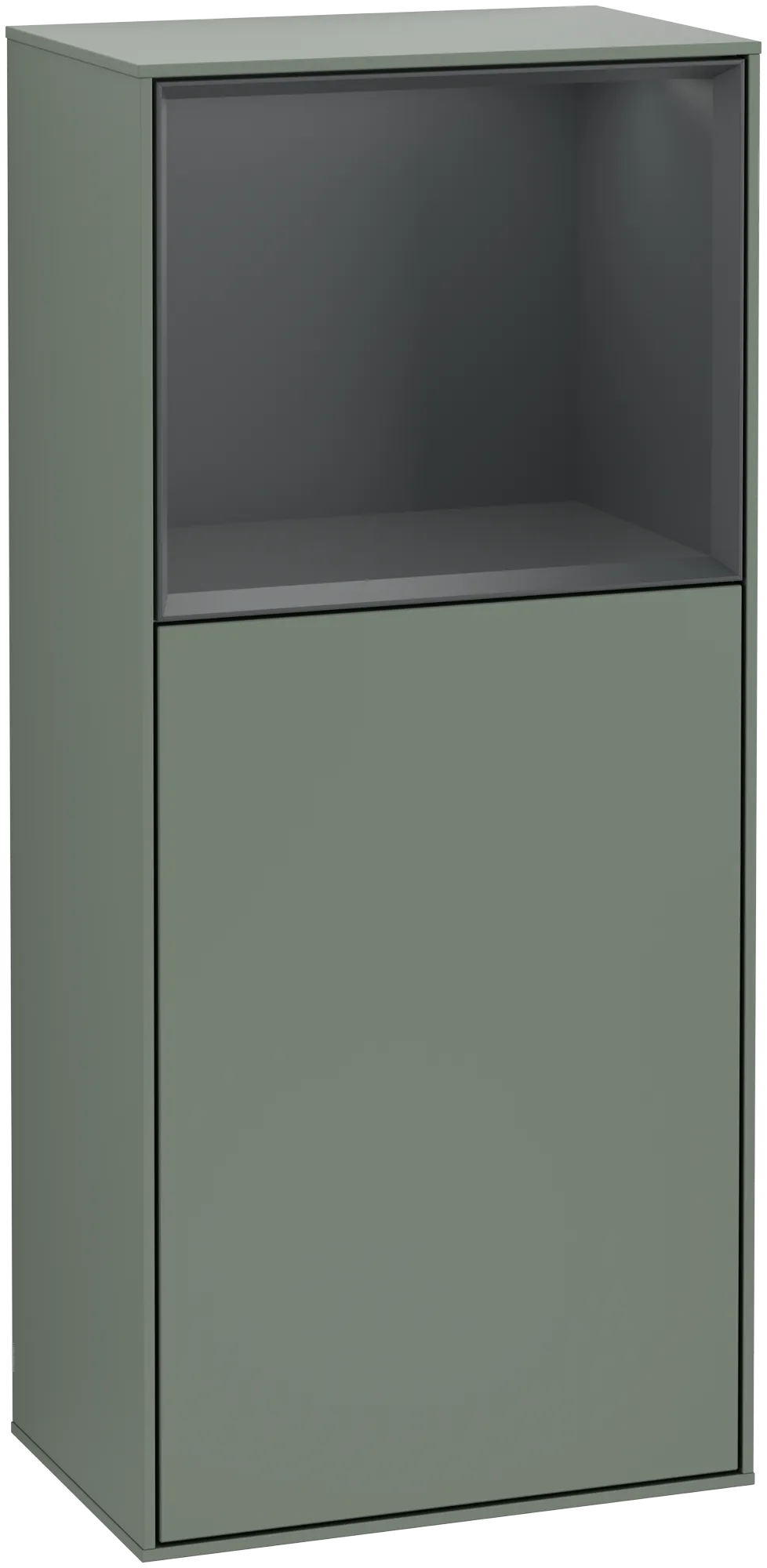 Obrázek VILLEROY BOCH Finion Side cabinet, with lighting, 1 door, 418 x 936 x 270 mm, Olive Matt Lacquer / Midnight Blue Matt Lacquer #G510HGGM