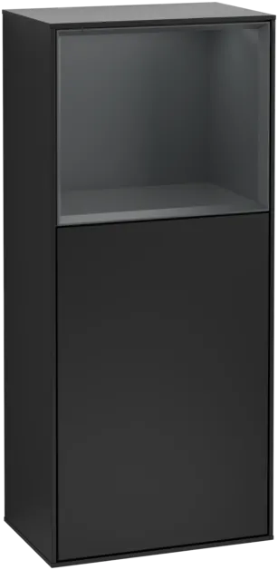 Obrázek VILLEROY BOCH Finion Side cabinet, with lighting, 1 door, 418 x 936 x 270 mm, Black Matt Lacquer / Midnight Blue Matt Lacquer #G500HGPD