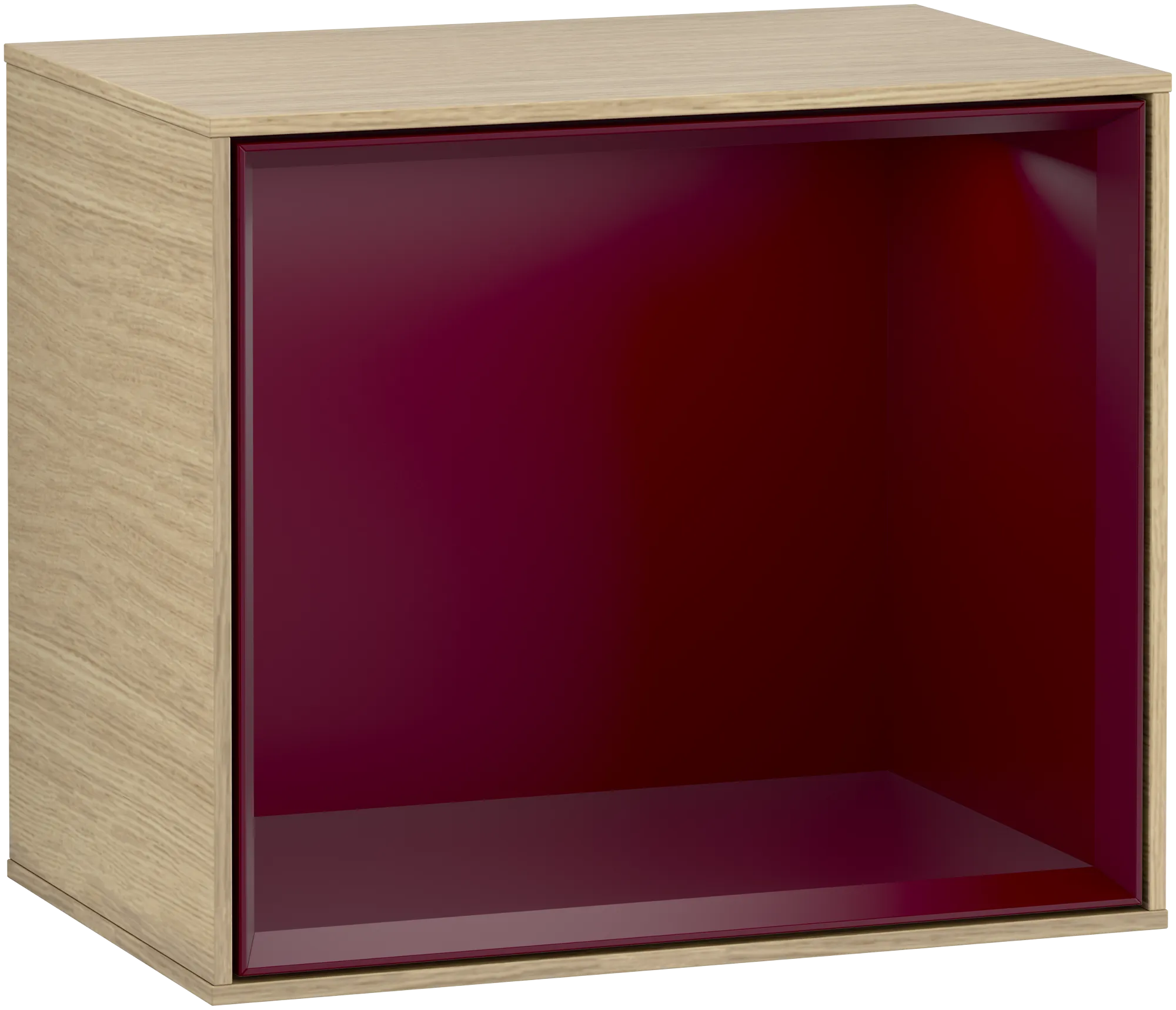 Bild von VILLEROY BOCH Finion Regalmodul, mit Beleuchtung, 418 x 340 x 270 mm, Oak Veneer / Peony Matt Lacquer #G580HBPC