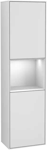 Obrázek VILLEROY BOCH Finion Tall cabinet, with lighting, 2 doors, 418 x 1516 x 270 mm, White Matt Lacquer / White Matt Lacquer #G470MTMT