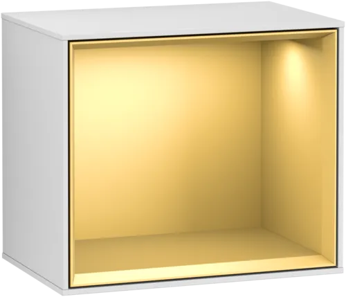 Bild von VILLEROY BOCH Finion Regalmodul, mit Beleuchtung, 418 x 340 x 270 mm, White Matt Lacquer / Gold Matt Lacquer #G580HFMT